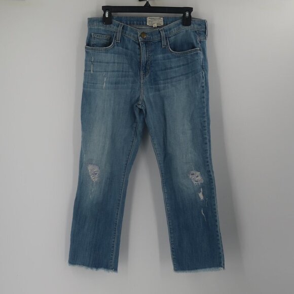 Current/Elliott Straight Leg Distressed Jeans Size 30 - Picture 1 of 9